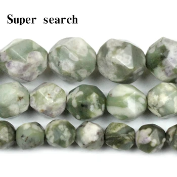 Prírodné Svetlo Zelený Kameň Korálky Veľký Rez Tvárou Dištančné Korálky pre Šperky, Takže DIY Kúzlo Náramok, Náhrdelník 6 8 10 mm