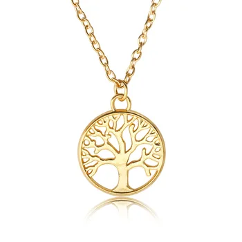 Klasická Móda Dutý Strom Života Prívesok Náhrdelník Kolo Nehrdzavejúcej Ocele, Zliatiny Pre Ženy Kúzlo Amulet Šperky Strany Dary