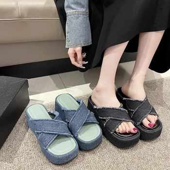 2023 Ženy Letné Módne Sandále Oka Bežné Ryby Úst Športové Sandále Veľkosť Lietania Tkané Ploché Topánky Sandalias Mujer