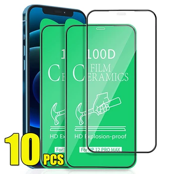 10pcs 100D Keramiky Film Screen Protector HD Anti-Shock Plný Kryt Pre iPhone 15 Pro Max 14 Plus 13 Mini 12 11 XS XR X 8 7 SE