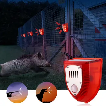 Solárne Alarm Lampa Snímač Pohybu, Bezpečnostný Alarm Domov Poplachu Siréna Siréna Dog Barking Výstrely Snímač Pohybu Detektor Alarm Systém