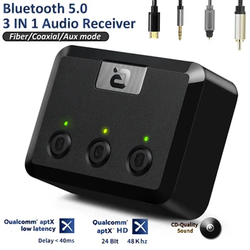 Optické Koaxiálny Bezdrôtová 5.0 HD Audio Prijímač AptX HD, 3.5 mm Aux Bluetooth Prijímač, Adaptér Pre Auto TV Reproduktory