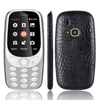 Pre Nokia 3310 2017 4G Prípade Krokodíla Zrna Tvrdé PC s PU Kožené Zadný Kryt Telefónu Prípade pre Nokia 3310 2017 Hard Shell Kryt