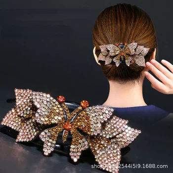 Luxusné Kamienky Kvety Sušič na Pazúry pre Ženy Milujú Motýľa Vlasy Klip pre Dievčatá Elegantné Módne Headdress Vlasy Príslušenstvo