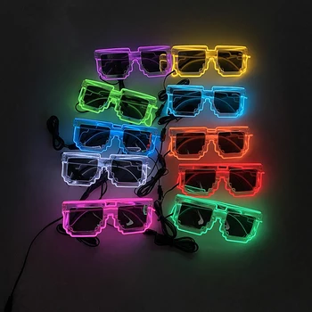 Cool Nový Dizajn Dekoratívne Svetelné Okuliare Party Dekorácie Neónové svietidlo LED slnečné Okuliare Žiariace Pre nočný klub DJ Tanečné Party