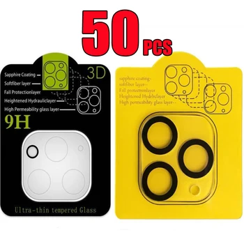 50pcs 9H Plné Pokrytie Film Objektív Fotoaparátu Späť 2.5 D Tvrdeného Skla Screen Protector Pre iPhone 15 Pro Max 14 Plus 13 Mini 12 11