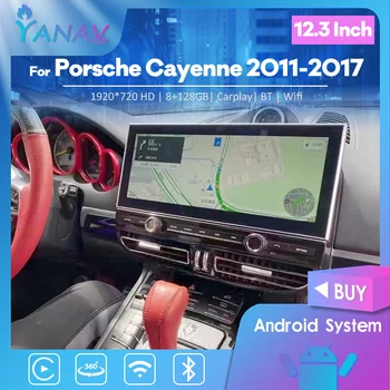 12.3 palcový Android 12 8Core 8+128G autorádia Pre Porsche Cayenne 2011-2017 Auto Multimediálne Audio Stereo DSP 360 kamery Navigácie
