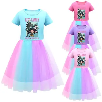ŠPIONÁŽNE X Rodinu, Deti, Oblečenie pre Deti Bežné Dievčatá Rainbow Čipky Šaty Kawaii Princezná Baby Girl Party Šaty Letné Bavlna