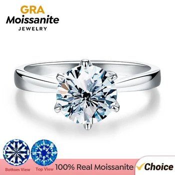 HRA 0.5 ct 1ct Reálne Moissanite Prsteň Zásnubný Svadobné Diamantové Prstene pre Ženy 925 Sterling Silver Luxusné Kvalitné Jemné Šperky