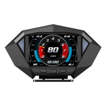 Auto HUD Head Up Display Duálny Systém Auto Hud GPS OBD2 OBDII Rýchlomer Projetor Za prekročenie maximálnej povolenej Rýchlosti, Alarm, Indikátor ot. / MIN.