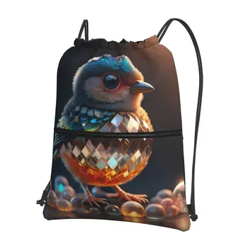 Farebné Crystal Vtákov Prenosné Batohy Šnúrkou Taška Na Bežné Šnúrkou Zväzok Vrecko Na Skladovanie Tašky Pre Žiakov