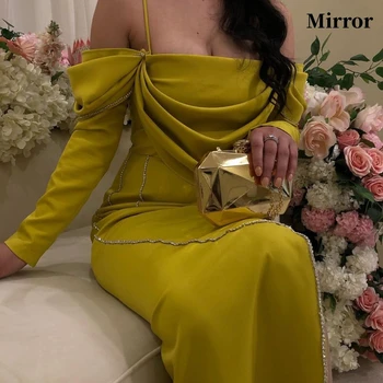 Zrkadlo Šaty Elegantné Vintage Sexy Crystal Korálkové Prehrabať Loď Krku Loptu Formálne Príležitosti Prom Šaty Večerné Party Šaty Na Mieru