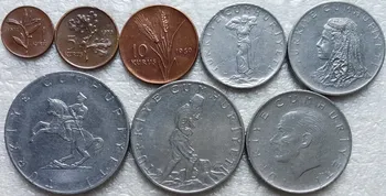 Turecko 1968-1976 15102550 Ktorých 12-1/25 Lire Mince 8 Kusov Súbor Mincí X
