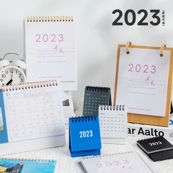 2023 Kalendár Jemné Jednoduchý Stôl Osviežujúci Mini Desktop Poznámka Cievka Kalendár Knihy, Kancelárske Školské Potreby
