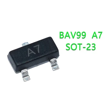 50PCS BAV99 A7 A7W SOT-23 0.2 A/70V SOT23 SOT SMD חדש ומקורי IC ערכת שבבים