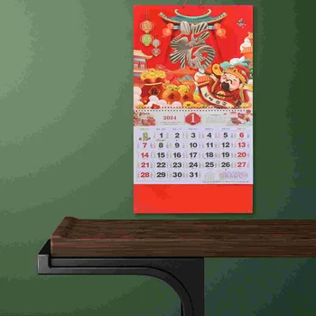 Čínsky Dekor Domácnosti Stene Visí Kalendár Plánovania Fu Charakter Tradičné Jemné Jasné, Potlačený Papier Denné Úrad