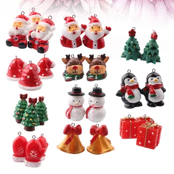 11pcs Miniture Dekorácie Miniatúr, Vianočné Ozdoby Prívesok Miniatúrne Živice Santa Claus Snehuliak Figúrky, Vianočné Krajiny