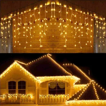 LED Záves Cencúľ String Svetla Dekorácie pre Domov Dovolenku Osvetlenie Převisové Ulici Zimná Výzdoba, Vianočné Vonkajší Veniec Svetlá