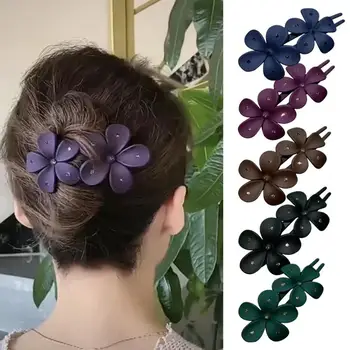 Ženy Vlasy Grip Flower Decor Anti-slip Vlasy Dekorácie Matné Textúry Drahokamu Dekor Anti-crack Ľahký Vlasy Styling Nástroj