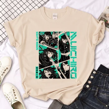 Démon Vrah Kimetsu Č Yaiba tričko ženy streetwear Japonský letné tričko dievča streetwear Japonské anime oblečenie