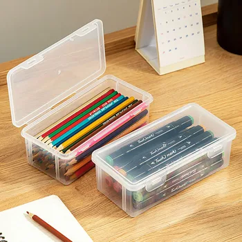 1Pc Extra Veľkú Kapacitu, Plastové Ceruzky Box Stohovateľné Transparentné Ceruzka pokladni Školy kancelárske potreby Skladovanie Organizátor Box