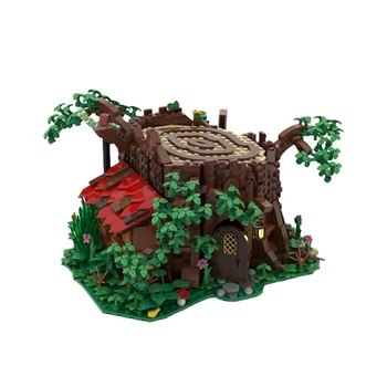 Magic Dream Fantasy Elf Treehouse Chata Chodník Strechy Openable Architektúra Stavebné Bloky Nastaviť Súpravy, Hračky pre Deti, Dievčatá Dary