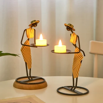 Vintage Železný Svietnik Dekorácie Nordic Light Luxusná Večera Pri Sviečkach, Romantické Malé Dekorácie