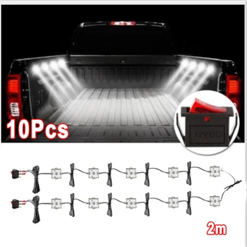 10Pcs 2m Univerzálne LED Svetlá Pickup Truck Posteľ Okolité Osvetlenie 12V 6000K 48 Led Vodotesný pre RV Van Loď Pickup