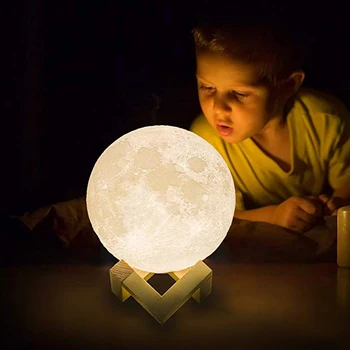 Dropship 3D Tlač Nabíjateľná Mesiac Lampa LED Nočné Svetlo nápaditosť Prepínač luny Pre Spálne Dekorácie Narodeninám