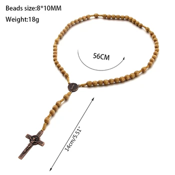 Svätý Benedikt Medaila Kríž Prívesok Antického Dreva Ruženec, Kostol, Obchod So Modlitba Dodanie Náboženské Ježiš Kríž Šperky Veľkoobchod