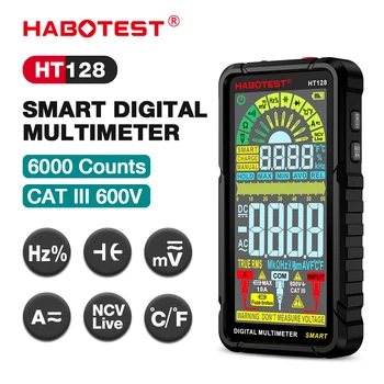 HABOTEST HT128 Digitálny Multimeter 6000 Počíta Inteligentné Meranie Auto-Škály Voltmeter Tester AC/DC Capactiance Opatrenia Test