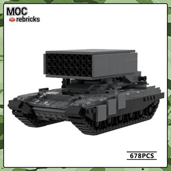 Vojenské Vozidlo Série TOS-1A MLRS Nádrž MOC stavebným DIY Model Puzzle Originality Vzdelávania Tehla Hračky pre Vianočné Darčeky