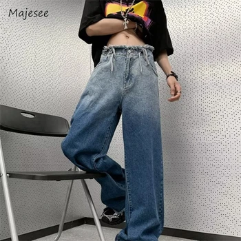 Letné Džínsy Mužov Vintage Voľné Populárne Jar Základné Streetwear Štýlový Americký Štýl Dna Hip Hop Gradient Farba Navrhnuté