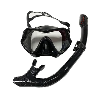 Profesionálne Potápanie Maska Na Šnorchlovanie Nastaviť Silikónový Anti-Fog Okuliare Okuliare Bazén Zariadenia Black