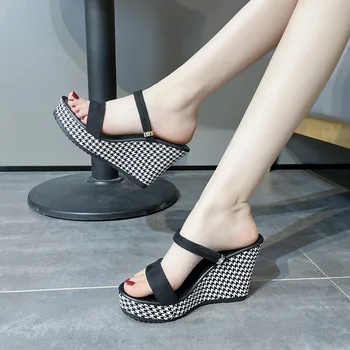 2023 Lete Európe a Amerike Veľká Veľkosť Kliny Papuče Ženy Móda Hrubé Jediným Papuče Topánky pre Ženy Zapatos De Mujer