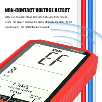 Digitálny Multimeter LCD Napätie Prúd Tester s Podsvietením Elektrické Ručné Okruhu Volt Metrov pre Remeselníkov, Červená