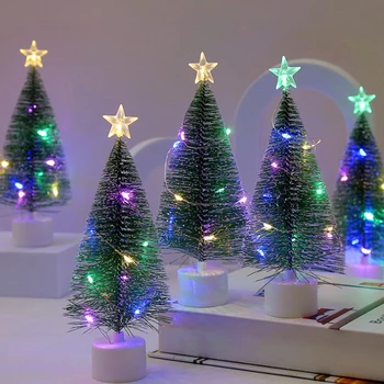 LED Farebné Svetelné Mini Vianočný Stromček Vianočný Darček, Vianočné Okno Atmosféru Dekorácie Ploche Dekorácie