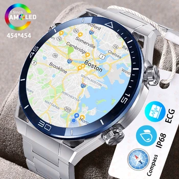 EKG+PPG Bluetooth Hovor Smartwatch Kompas GPS Športové Sledovať 1.5 Palca 454*454 HD displeja Smartwatch Mužov Pre HUAWEI Hodinky Ultimate