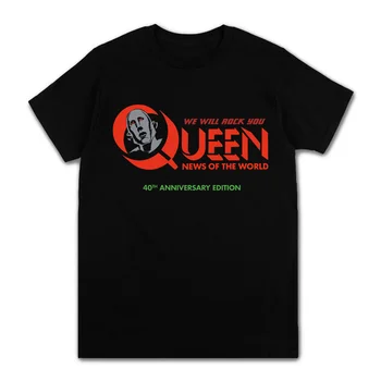 Budeme Rock Si Freddie Mercury Retro Klasickej T-shirt Harajuku Bežné Kráľovná Kapela Voľné Topy Vintage Nové Mužov Košele, Oblečenie Čaj
