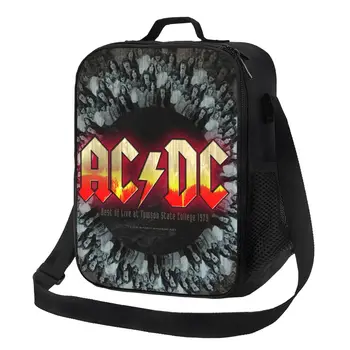 Rock AC DC Izolované Obed Tašky pre Kempovanie Cestovné Heavy Metalová Hudobná skupina, Nepremokavé Chladnejšie Tepelnej Lunch Box Ženy, Deti