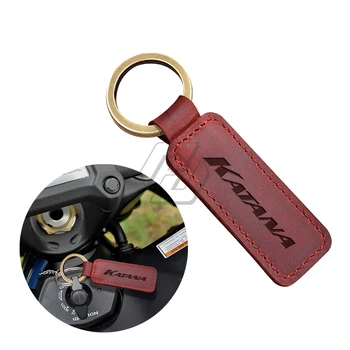 Pre Suzuki KATANA 125 250 400 Motocykel Keychain Skutočné Cowhide Krúžok na kľúče