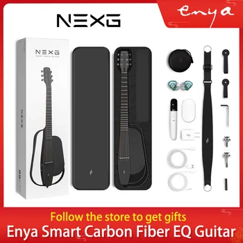 Enya NEXG-Smart Audio Gitaru s puzdrom, Bezdrôtový Mikrofón, Audio Kábel, Remienok, Nabíjací Kábel, Uhlíkových Vlákien, 38