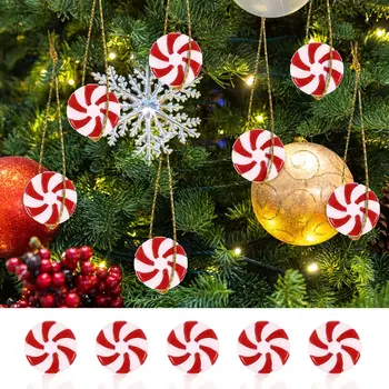50pcs Vianočné Simulácia Cukríky Ozdoby na Vianočný Stromček Visí Ozdoby Akryl Candy DIY Prívesok Vianočný stromček prívesok