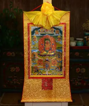 Tibete Tibetskej Buddha Tlač Hodváb Pozlátený Thangka Thanka Budhizmus Hayagriva Buddha