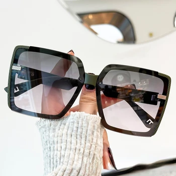 Nový Ročník Nadrozmerné Okuliare Ženy Okuliare Značky Dizajnér F Jazdy Okuliare Mužov UV400 Dievča Gradient Odtiene Oculos De Sol