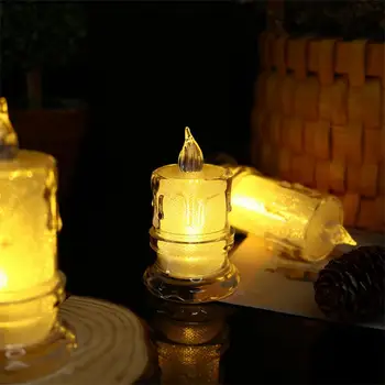 Bezpečné Flameless Elektronické sviečkach Strana Strana navrhne sviečkach Tri Crystal Ľahké Nepremokavé A Ľahký Pp 30g