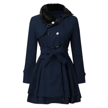 Dámske Vlnené Kabát na Jeseň A Zimu Nové Slim-Fit Dlho kórejská Verzia Fashion Bežné Plus-Size Kabát