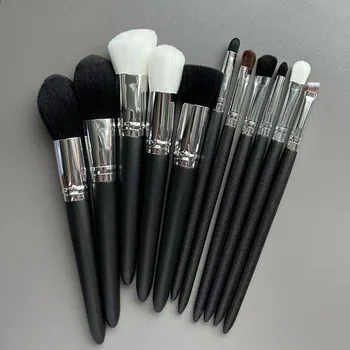 11 kusov black silver luxusný Make-up pre ženy, make-up štetce nastaviť syntetické vlasy lesk dreva rukoväť brochas maquillaje