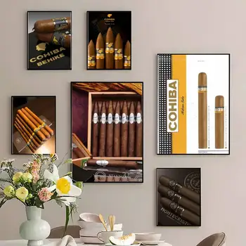 Cohiba Habanos Cigaru Vzor PLAGÁT, Plagáty Pre Izba Obývacia Maliarske Plátno Tlačiť Japonsko Umenie Domov Stenu Decor Obrázky Darček