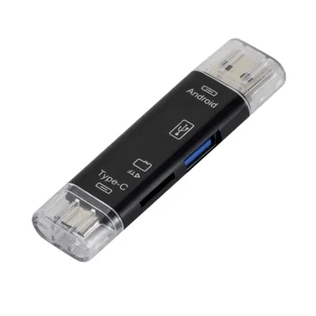 Typ -5-v-1 Multifunkčné TF Kariet USB OTG Mobilný Telefón, Adaptér, Počítač USB2.0 Card Reader